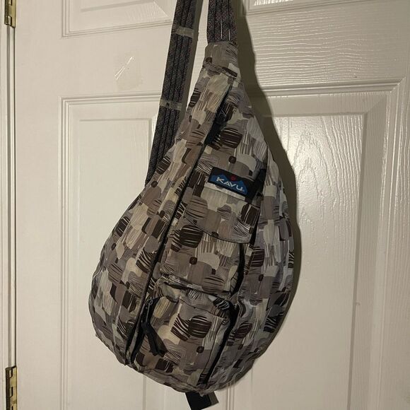 KAVU Rope Sling Bag Camouflage shades of gray. - Picture 4 of 9
